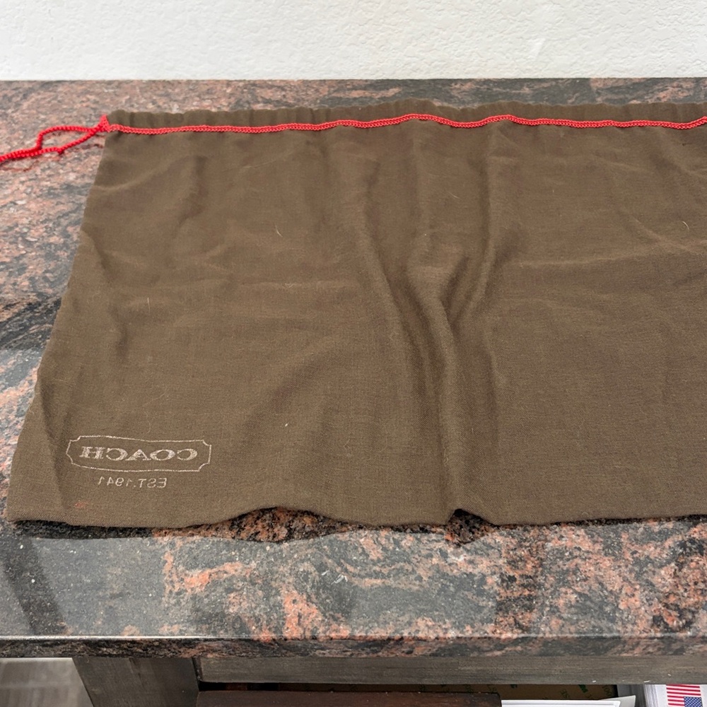 Coach Brown Bag with Red Drawstring - Picture 2 of 5